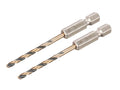 DeWalt BLACK&GOLD Hex HSS-G Drill Bits (2) 3.0mm