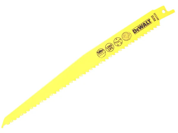 De Walt Bi-Metal Reciprocating Blade for Wood with Nails 228mm (Pack 5)